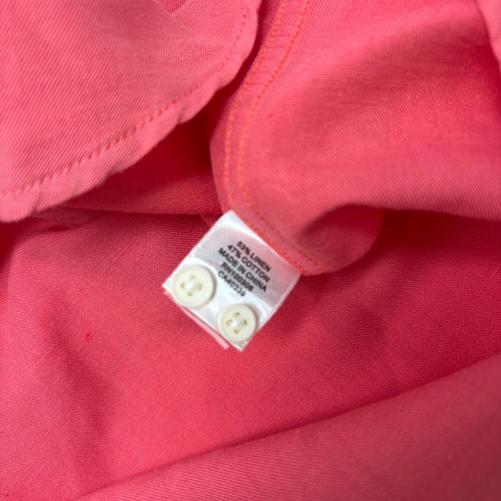 Peter Millar Mens Small Solid Dark Pink Linen Ble… - image 3